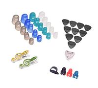 YDuupxe Accesorios de Guitarra Pick Soporter Picks Protectors Celluloid Thumb Music Page Clamp/Holder Kit Silicone Capo para Guitarra Acústica