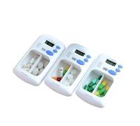 YDuupxe Dispensador de Píldoras con Alarma, Pastillero Diario Electrónico Automático para Personas Mayores Organizador de Botellas para Viajes Oficina y Uso en Casa