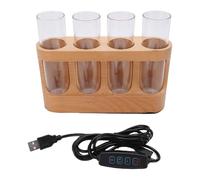 YDuupxe Estación de Propagación de Plantas con Soporte, Iluminación de 9 Niveles Soporte para Plantas de Escritorio Regulable, 4 Tubos de Ensayo de Vidrio, Terrario de Escritorio