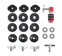 YDuupxe Juego de Accesorios de Repuesto para Platillos de 21 Piezas, Kit de Hardware de Batería de Acero Inoxidable con Arandelas de Fieltro de Embrague de Charles, Tuercas de Ala, Mangas, Llave de
