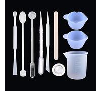 YDuupxe Kit de Herramientas de Tazas Medidoras de Silicona, Cucharas Mezcladoras Flexibles, Diseño de Vertido Fácil, Ideal para Hacer Joyas y Manualidades, 39 Uds.