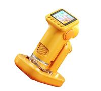 YDuupxe Microscopio Electrónico Portátil, Digital de Mano 1600X con Pantalla para el Aprendizaje de Ciencias de los Niños