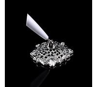 YDuupxe Pluma de Avestruz, Elegante Bolígrafo para Firmar con Soporte de Metal, Ideal para Bodas y Libros de Visitas (Base plateada)