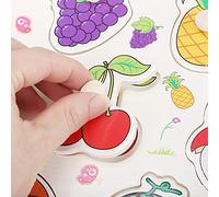 YDuupxe Rompecabezas de Madera, Juguete Educativo para el Aprendizaje Preescolar con Perilla de Agarre Manual, Rompecabezas Coloridos de Frutas y Animales para Niños de 1 a 3 Años (A3016 (Fruta))