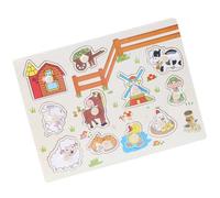 YDuupxe Rompecabezas de Madera, Juguete Educativo para el Aprendizaje Preescolar con Perilla de Agarre Manual, Rompecabezas Coloridos de Frutas y Animales para Niños de 1 a 3 Años (A3006(Animales))