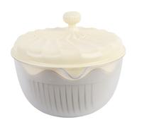 YDuupxe Spinner para Ensalada, Recipiente para Lechuga de Gran Capacidad con Eliminación Rápida de Agua, Conservación de la Frescura, Uso Multifuncional para Uso Doméstico en la Cocina (Beige)