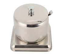 YDuupxe Tarro de Condimentos de Acero Inoxidable 304, Bote de Condimentos de Estilo Europeo con Tapa y Cuchara para Sal y Azúcar de Cocina (Mediano: Aprox.17,6x16,2x10cm/6,93x6,38x3,94)