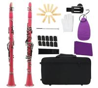 YDVGERTH Clarinet Clarinete De Color BB Llave B Clarinete Negro Cuerpo ABS con Estuche Tela Caña Piezas De Viento De Madera(Pink)