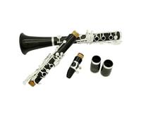 YDVGERTH Clarinet Clarinete De Ébano Instrumento De Viento Negro Si Bemol 17 Teclas Clarinete De Ébano con Llave De Cobre Blanco