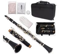 YDVGERTH Clarinet Clarinete Profesional Ebonita Llaves Niqueladas BB Key 17 Llaves con Estuche