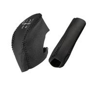 YDXHERTA 2x Funda De Cuero Sintético MT AT Para Pomo De Palanca De Cambios Para Puños De Freno De Mano Para Hyundai Para Creta Ix25 2017-2019 Mejora Interior(Black,MT)