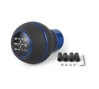 YDXHERTA Perilla Palanca Cambios Coche Universal Cuero Y Aluminio 5 Velocidades Para Palanca De Cambios M8 M10 M11 M12 Perilla Nivel Engranaje Cabezal Cambio LC102512 Piezas Repuesto(Blue)