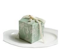 YDYAENIO Cajas para Chuches 12/30 Pcs Vintage Wedding Paper Boxes Portable Jewelry Candy Box Velvet Ribbon Event(Green,7X7X7CM_15X15CM)