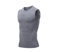 YDYAENIO camiseta moldeadora hombre Faja moldeadora de verano for hombre, chaleco moldeador iónico sin mangas, camiseta compresión ajustada, corporal, transpirable seda hielo(Gray,3XL)