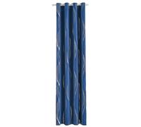 YDYAENIO Cortina Opaca Cortinas Opacas con Aislamiento térmico for Dormitorio Estampado Plateado, patrón de Rayas onduladas, Cortinas Negras, Paneles Bloqueo luz(Blue-1Pc,132X214cm)