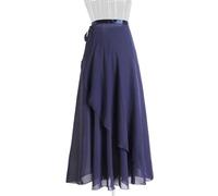 YDYAENIO Falda de ballet de gasa para mujer, falda de ballet de gasa con tutú de baile, bufanda envolvente, bufanda de gimnasia, falda larga de ballet para mujer, azul, Talla única