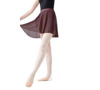 YDYAENIO Falda de ballet de gasa para mujer, faldas de ballet para mujer, falda de baile con tutú, faldas de gasa para amarrar, minifalda corta para bailar, 19 colores, marrón, S Height 100-135cm