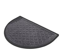YDYAENIO Felpudo semicircular Tapetes de Media Luna for Puerta, Felpudo Absorbente for Exteriores, tapetes Lavables Resistentes, Goma Antideslizantes for Interiores(Grey,43.3x75cm)