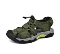 YDYAENIO sandalias hombre Sandalias clásicas de cuero for hombre, zapatos senderismo moda for exteriores, ligeras, transpirables y antideslizantes(Green,39 EU)