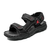 YDYAENIO sandalias hombre Sandalias de cuero for hombre, zapatos casuales verano for, playa for vacaciones, zapatillas antideslizantes moda for exteriores(Black,45 EU)