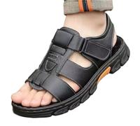 YDYAENIO sandalias hombre Sandalias de hombre talla grande, transpirables, antideslizantes, playa, dos usos(Black,41 EU)