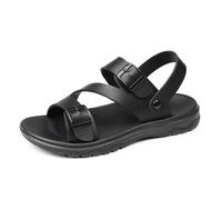 YDYAENIO sandalias hombre Sandalias de verano for hombre, zapatillas deportivas informales for exteriores, piel sintética, antideslizantes y transpirables(Black,38 EU)