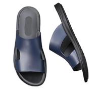 YDYAENIO sandalias hombre Sandalias planas de cuero lujo for hombre, sandalias casuales suaves for playa, for exteriores, for el hogar, for verano(Blue,39 EU)