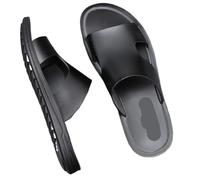 YDYAENIO sandalias hombre Sandalias planas de cuero lujo for hombre, sandalias casuales suaves for playa, for exteriores, for el hogar, for verano(Black,40)