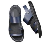 YDYAENIO sandalias hombre Sandalias planas de cuero lujo for hombre, sandalias casuales suaves for playa, for exteriores, for el hogar, for verano(Blue Sandals,37 EU)