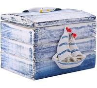 YDYSAA Caja De Madera De Estilo MediterráNeo Caja De Almacenamiento PortáTil Para Bodas Caja De Dulces De JoyeríA Caja Decorativa PequeñA NáUtica Organizador De Almacenamiento De Dulces Cofre Fiesta