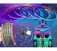 Ydzwavui 6 luces LED de 12 pulgadas con control remoto y Bluetooth Dream Color Chasing Flow para altavoces espaciadores, luces de altavoz coaxiales con control remoto Bluetooth