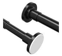 Yeabett 2 barras de cortina sin necesidad de taladrar, 53-119 cm, barra telescópica para cortina de ducha, barra de sujeción para cortinas, color negro
