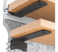 Yeabett 4 piezas de soporte de estantería, soporte de estante de 10 cm, ángulo de estantería de carga pesada, capacidad de carga de 75 kg, negro