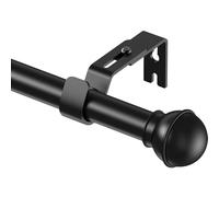 Yeabett Barra de cortina, 80-156 cm, barra de cortina extensible, juego de barras de tornillo de 22 mm con correas ajustables en altura, resistente a la corrosión para salón, dormitorio, cocina, baño