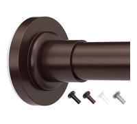 Yeabett Barra de cortina sin agujeros, barra de cortina de ducha de 48 a 190,5 cm, barra telescópica para cortinas, barra de cortina de bronce