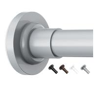 Yeabett Barra para cortinas, 48-154,9 cm Barra extensible para cortinas de red, Barra telescópica para cortinas de baño o ventanas, Sin taladrar, Antideslizante, No se oxida, Gris