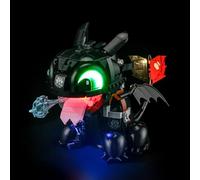 YEABRICKS Lámpara LED para íconos Lego - 10375 Cómo entrenar a tu dragón: modelo de bloques de construcción sin dientes (el conjunto Lego no está incluido)