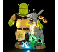 YEABRICKS Luz LED para Lego 72423, modelo de bloques de construcción Shrek, burro y gato con botas, regalo para coleccionistas y aficionados (juego de construcción no incluido)
