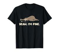Yeah Fine Sarcasmo Cansado Introvertido Lunes Perezoso Camiseta