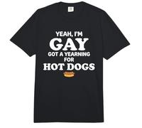Yeah I'm Gay Got A Yearning for Hot Dogs Funny Meme LGBTQ Comfort Colors Adult Heavyweight T-Shirt