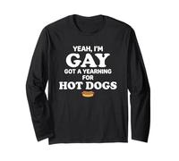 Yeah I'm Gay Got A Yearning for Hot Dogs Funny Meme LGBTQ Manga Larga