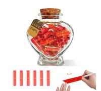 YeaHapiday 50 cápsulas de mensaje en una botella de regalo para él con botella de cristal en forma de corazón, letras de amor para rellenar, para ella, parejas, compromisos