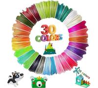 YeaHapiday Recambios de filamento PLA 3D de 30 colores, 1,75 mm, cada 5 m en total 150 m, recambios biodegradables para bolígrafos 3D compatibles con MYNT3D, SCRIB3D, PIKA3D, filamento multicolor para