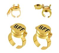 YeahBoom 2 anillos de mejores amigos para siempre, anillo ajustable con tapa abierta, dulce anillo BFF, anillo de amistad, regalos de joyería para mujeres y niñas, Cuerno