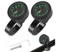 YeahBoom 2 unidades de reloj de motocicleta para manillar, resistente al agua, reloj de bicicleta, reloj de manillar de motocicleta, reloj de bicicleta para manillar, relojes de moto, soporte de