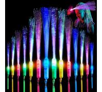 YeahBoom 24 Piezas Varita de Fibra Brillante,Varita Intermitente LED,Bastones Luminosos,Varitas Luminosas para Luces LED Varitas Luminosas Portátiles,para Conciertos de Navidad Suministros