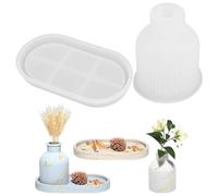 YeahBoom 2PCS Silicona Florero Moldes, Botella Molde de Resina, Moldes Resina Jarrón, Moldes Resina Silicona Floreros, Molde Silicona Jarron