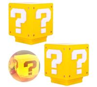 YeahBoom 3D Interrogación Banda Sonora Carga,2 Piezas Cubos Lámpara,Lámpara de Interrogación USB,Recargable por USB, Control táctil y Switch,Luz Nocturna Niños,para Regalos de Navidad, Decoración de