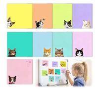 YeahBoom 450 Hojas Notas Adhesivas de Gatos Pequeñas Kawaii Blocs,Sticky Notes Coloridas Animales,Bonitos Blocs de Notas Súper Adhesivos,para Marcar Páginas Oficina,Estudio 76 x 76 mm