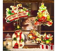 YeahBoom 4pcs Lámpara LED de Navidad,Luz LED para Ventana con Ventosa,Luces de ventana de Navidad Led,Luces LED de Navidad Colgantes,Luces Colgantes de Ventana LED,luces de decoración Navidad Fiesta